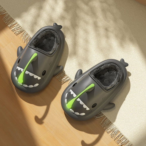 Sharkicks Basic - Invierno, Pantuflas de Tiburón Pejesapo, Tacón Abierto